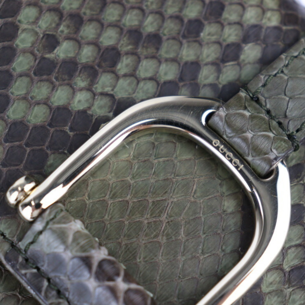 Gucci Horsebit Long Wallet Python Leather Green - image 7